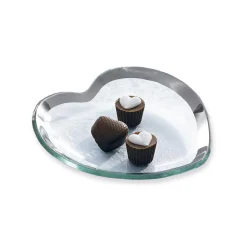 Annieglass – Platinum Heart Plate 7″