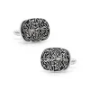 Base Metal White Filigree Cufflinks