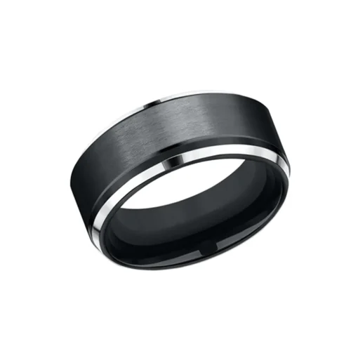 Black and White Cobalt Wedding Band