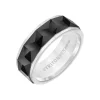 Black and White Tungsten Chevron Facet Band