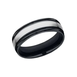 Black Ceramic and Tungsten 7mm Band