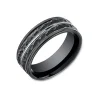 Black Cobalt Wedding Band
