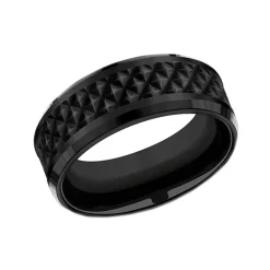 Black Laser Titanium Pattern 8mm Band