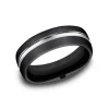 Black Satin Chrome Edged 7.5mm Band