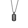 Black Stainless Steel Meteorite Pendant with Chain