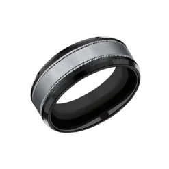 Black Titanium and Tantalum Milgrain Band