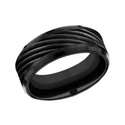 Black Titanium Swirl Center 8mm Band