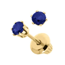 Children’s 14K Yellow Gold Sapphire Earrings