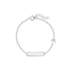 Children’s Sterling Silver Cubic Zirconia Crown Bar Bracelet