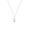 Children’s Sterling Silver Green Cubic Zirconia Bar Pendant with Chain