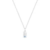 Children’s Sterling Silver Blue Cubic Zirconia Bar Pendant with Chain