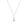 Children’s Sterling Silver Blue Cubic Zirconia Bar Pendant with Chain
