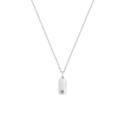 Children’s Sterling Silver Cubic Zirconia Bar Pendant with Chain