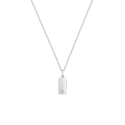 Children’s Sterling Silver Cubic Zirconia Bar Pendant with Chain