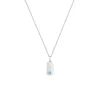 Children’s Sterling Silver Light Blue Cubic Zirconia Bar Pendant with Chain