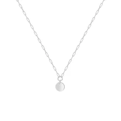 Children’s Sterling Silver Paperclip Circle Charm Necklace