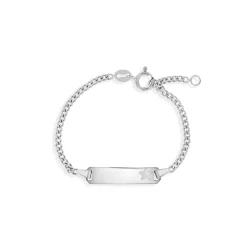 Children’s Sterling Silver Engraved Star Bar Bracelet