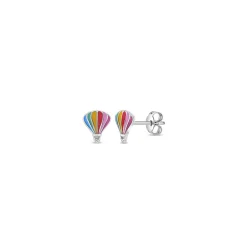 Children’s Sterling Silver Hot Air Balloon Enamel Earrings