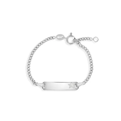 Children’s Sterling Silver Engraved Star Bar Bracelet