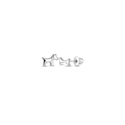 Children’s Sterling Silver Dog & Bone Stud Earrings