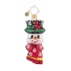 Christopher Radko – A Snowman Worth Flocking To Gem Glass Ornament