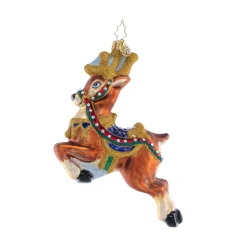 Christopher Radko – Take To The Skies Reindeer Glass Ornament