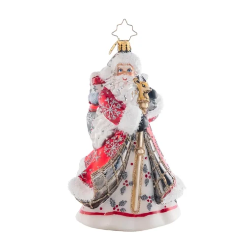 Christopher Radko – Winter Slendor Santa Glass Ornament