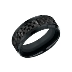 Cobalt and Black Carbon Fiber 8mm Wedding Band