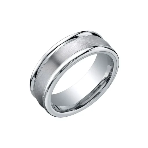 Cobalt and Chrome Brushed Wedding Band