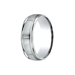 Cobalt Chrome 7mm Brushed and Polished Finish Wedding Band