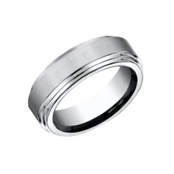 Cobalt Chrome 8mm Satin and Polished Finish Wedding Band