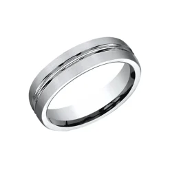 Cobalt Chrome 6mm Striped Wedding Band