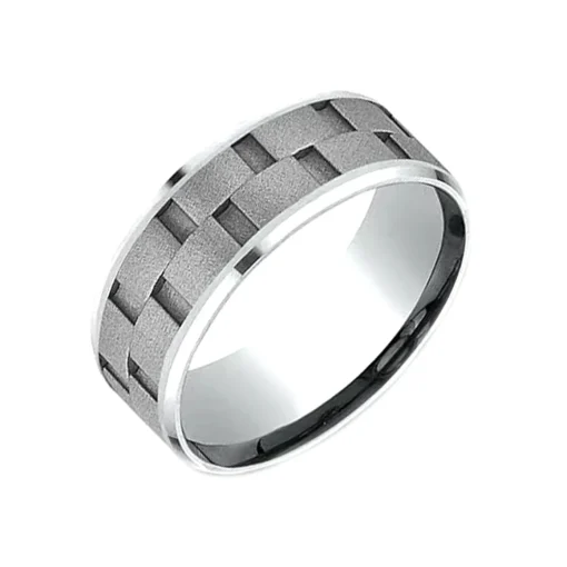 Cobalt Link Design Wedding Band
