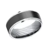 Damascus Steel and Black Titanium 8mm Band