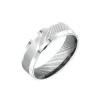 Damascus Steel Beveled Wedding Band