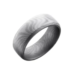 Damascus Steel Domed Wedding Band