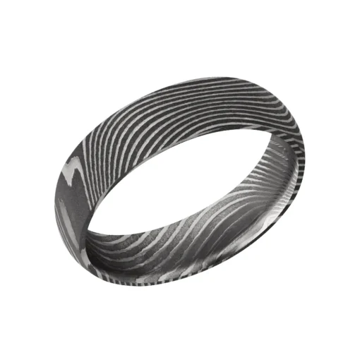 Damascus Steel Domed Wedding Band