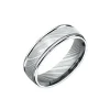 Damascus Steel Round Edge Wedding Band