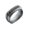 Damascus Steel Square Wedding Band