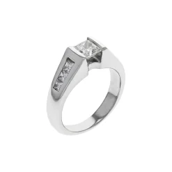 Estate 14K White Gold Princess Diamond Engagement Ring