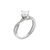 Estate 18K White Gold Princess Diamond Twisted Engagement Ring