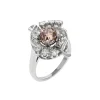 Estate Platinum Yellow Brown Diamond Ring
