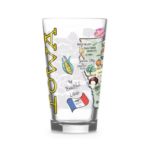 Fishkiss Iowa 16oz Glass
