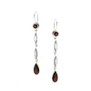 Garnet And Quartz Dangle Earrings