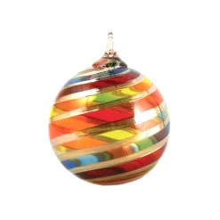 Glass Eye Studio – Rainbow Platinum Twist Round Ornament