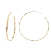 Gold Filled Large Edged Hoop Earrings