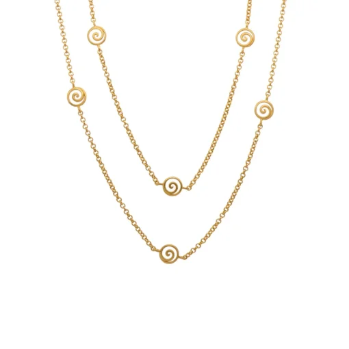 Gold Plated Sterling Silver Swirl Necklace