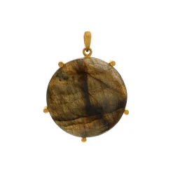 Gold Plated Sterling Silver Labradorite Gratitude Pendant