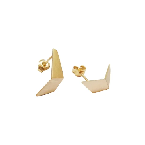 Gold Plated Sterling Silver Geometrical Hoop Earrings