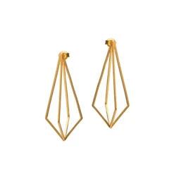 Gold Plated Sterling Silver 3D Kite Drop Earrings